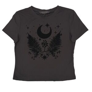 Killstar Umbral Top Womens Small Black New Moon Fern Celestial Goth Tee